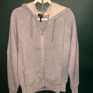 rag & bone 100% Cashmere Light Gray Zip-Up Sweater